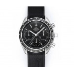 Speedmaster Racing Chrono 40mm SS/SS Black Dial Rubber Strap HRF C3330