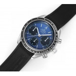 Speedmaster Racing Chrono 40mm SS/SS Black&Blue&Grey Dials Rubber Strap HRF C3330