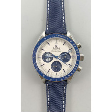 Speedmaster SS Snoopy 1:1 Best Edition White Dial Blue Nylon Strap Manual Winding Chrono Movement GSF