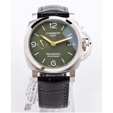 PAM1056 V GMT 1:1 Best Edition Green Dial Black Leather Strap P.9011 Super Clone VSF