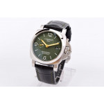 PAM1056 V GMT 1:1 Best Edition Green Dial Black Leather Strap P.9011 Super Clone VSF