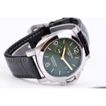 PAM1056 V GMT 1:1 Best Edition Green Dial Black Leather Strap P.9011 Super Clone VSF