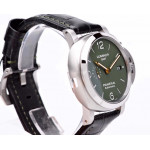 PAM1056 V GMT 1:1 Best Edition Green Dial Black Leather Strap P.9011 Super Clone VSF