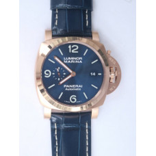 PAM 1112 V GMT RG 1:1 Best Edition Blue Dial on Blue Leather Strap P.9010 Super Clone VSF