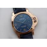 PAM 1114 Luminor Marina Auto 44mm RG Blue Dial Leather SBF P9010