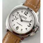 PAM 113 SS 1:1 Best Edition White Dial Brown Leather Strap Strap A6497 HWF