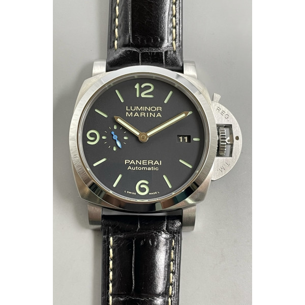 PAM1312 W 1:1 Best Edition Black Dial on Black Leather Strap VSF P.9010 Clone 