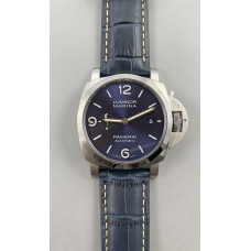 PAM 1313 1:1 Best Edition Blue Dial on Blue Leather Strap VSF P.9010 Clone
