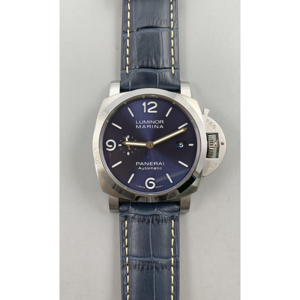 PAM 1313 1:1 Best Edition Blue Dial on Blue Leather Strap VSF P.9010 Clone