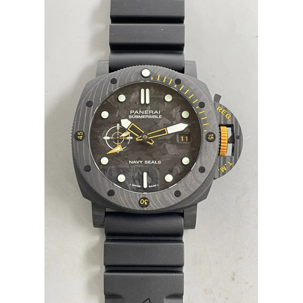 PAM1324 Carbotech 44mm GMT 1:1 Best Edition Carbon Dial on Black Rubber Strap VSF P.9011