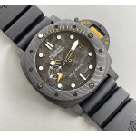 PAM1324 Carbotech 44mm GMT 1:1 Best Edition Carbon Dial on Black Rubber Strap VSF P.9011