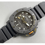 PAM1324 Carbotech 44mm GMT 1:1 Best Edition Carbon Dial on Black Rubber Strap VSF P.9011