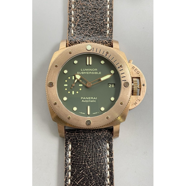 PAM382 N Bronzo 1:1 Best Edition on Brown Distressed Calfskin Strap VSF P.9000 Super Clone V2 