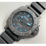 PAM960 Carbotech 42mm Best Edition Black Dial Blue Markers on Rubber Strap VSF P.9010 Clone