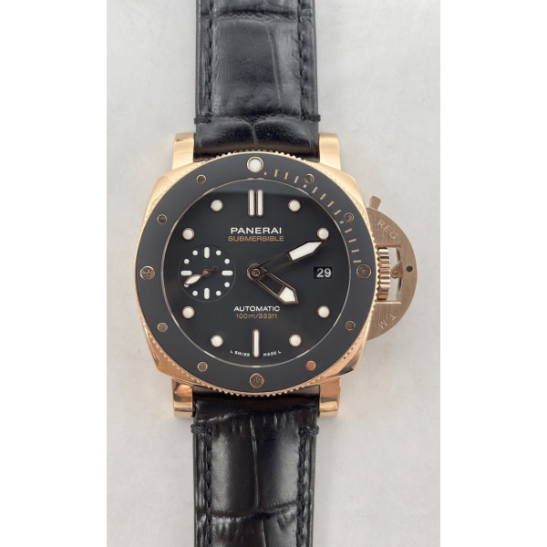 PAM974 Luminor Submersible RG 1:1 Best Edition on Black Leather Strap VSF OP XXXIV Clone