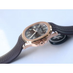 Aquanaut 5167R RG 1:1 Best Edition Brown Dial Brown Rubber Strap 324CS ZF