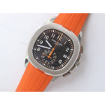 Aquanaut Chronograph 5968A Best Edition Brown Dial on Orange Rubber Strap A7750 OMF