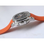 Aquanaut Chronograph 5968A Best Edition Brown Dial on Orange Rubber Strap A7750 OMF