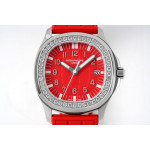 Aquanaut 5067A SS 1:1 Best Edition Red Textured Dial on Red Rubber Strap PPF AE23