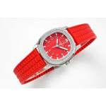 Aquanaut 5067A SS 1:1 Best Edition Red Textured Dial on Red Rubber Strap PPF AE23