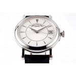 Calatrava 5153 SS 1:1 Best Edition White Dial on Black Leather Strap ZF A324CS