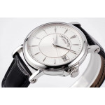 Calatrava 5153 SS 1:1 Best Edition White Dial on Black Leather Strap ZF A324CS