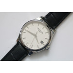 Calatrava 5227 SS White&Black Leather Strap BP MY9015 Mod