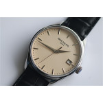 Calatrava 5227 SS Cream White Leather Strap BP MY9015 Mod