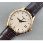 Calatrava 5227 RG 1:1 Best Edition White Dial Brown Leather Strap 324CS 3KF