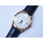 Calatrava 5296G 1:1 Best Edition White Dial Blue Hands Leather Strap 324CS ZF 