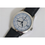 Calatrava 5296G SS White Dial Blue Hands Leather Strap Miyota 9015 Mod BP