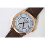 Calatrava 5296G RG White Dial Blue Hands Leather Strap Miyota 9015 Mod BP