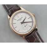Calatrava 6119R RG 1:1 Best Edition White Dial on Brown Leather Strap A324CS Calatrava 6119R RG 1:1 Best Edition White Dial on Brown Leather Strap A324CS