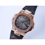 Nautilus 5711/1R 1:1 Best Edition Brown&White Textured Dial Brown Leather Strap 324CS PPF