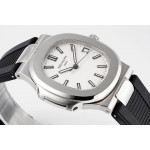 Nautilus 5711/1A 1:1 Best Edition White Textured Dial Rubber Strap 324CS PPF V5