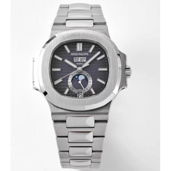 Nautilus 5726 Full Function SS 1:1 Best Edition Grey Dial SS Bracelet A324 PPF