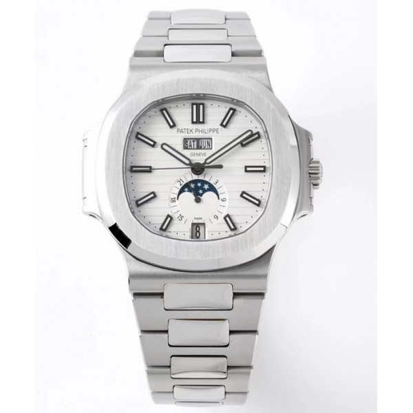 Nautilus 5726 Full Function SS 1:1 Best Edition White Dial SS Bracelet A324 PPF