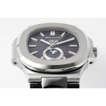 Nautilus 5726 Complicated SS 1:1 Best Edition Grey Textured Dial Rubber Strap PPF A324