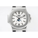 Nautilus 5726 Complicated SS 1:1 Best Edition White Textured Dial Rubber Strap PPF A324