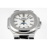 Nautilus 5726 Complicated SS 1:1 Best Edition White Textured Dial Rubber Strap PPF A324