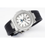 Nautilus 5726 Complicated SS 1:1 Best Edition White Textured Dial Rubber Strap PPF A324