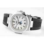 Nautilus 5726 Complicated SS 1:1 Best Edition White Textured Dial Rubber Strap PPF A324