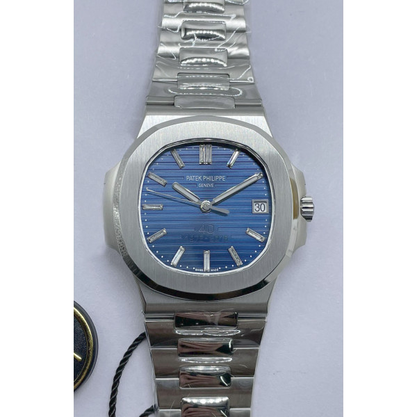 Nautilus 5711 1:1 Best Edition 40th Anniversary Blue Dial SS Bracelet A324 Super Clone V2 3KF