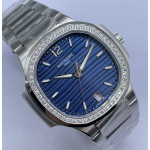 Nautilus 7118 Ladies 1:1 Best Edition Blue Dial Diamonds Bezel on SS Bracelet 3KF A324 Super Clone