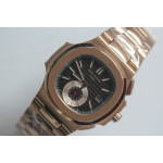 Nautilis 5980 Chrono RG Brown Dial Leather  BP A7750