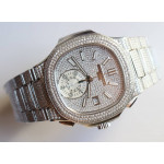 Nautilus 5980 Full Diamonds SS Diamonds Dial Bracelet Asia 7750 Mod