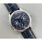 Perpetual Calendar 5140 SS Best Edition Blue Numeral Dial on Blue Leather Strap 3KF A240
