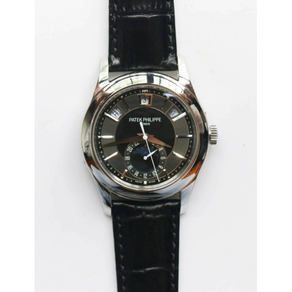 Annual Calendar 5205G Best Edition Gray Dial Black Leather Strap A324 KMF