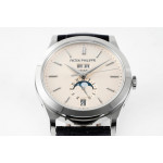 Annual Calendar Moonphase 5396 SS 1:1 Best Edition White Dial Leather Strap PPF A324