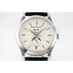 Annual Calendar Moonphase 5396 SS 1:1 Best Edition White Dial Leather Strap PPF A324